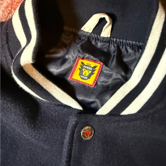 Human Made Navy Blue Varsity Jacket - Picture 3 of 5